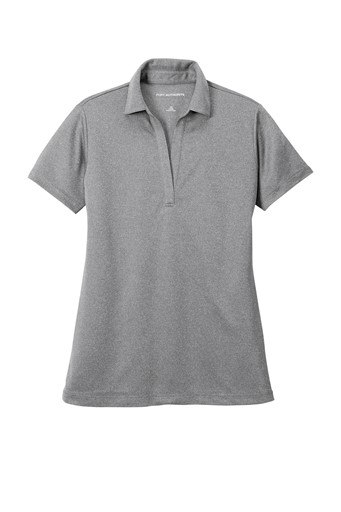 Port Authority Ladies Grey Heathered Silk Touch Performance Polo MEDIUM IL Logo