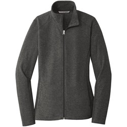 Port Authority Ladies Grey Microfleece Full-Zip Jacket LARGE w/Interlocking Logo