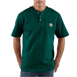 Carhartt Green Short Sleeve Henley T-Shirt 3XL w/Round Logo